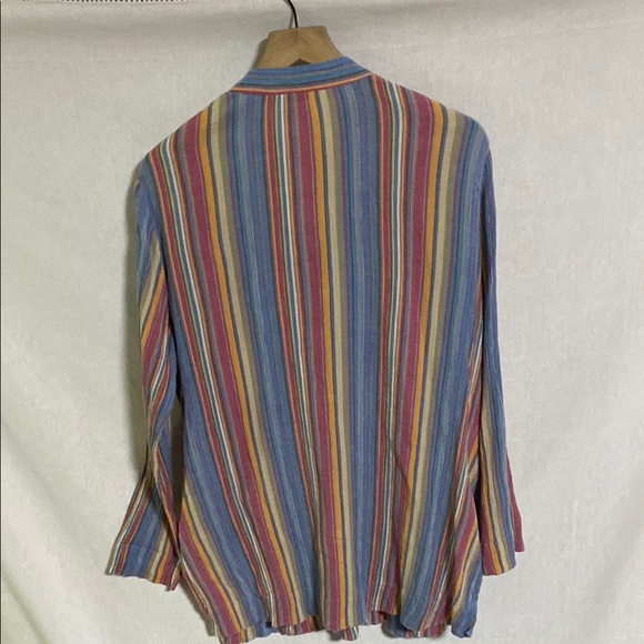 Soft Surroundings Stunning Turin Colorful Striped Beaded Kurta Boho Tunic - Picture 9 of 10